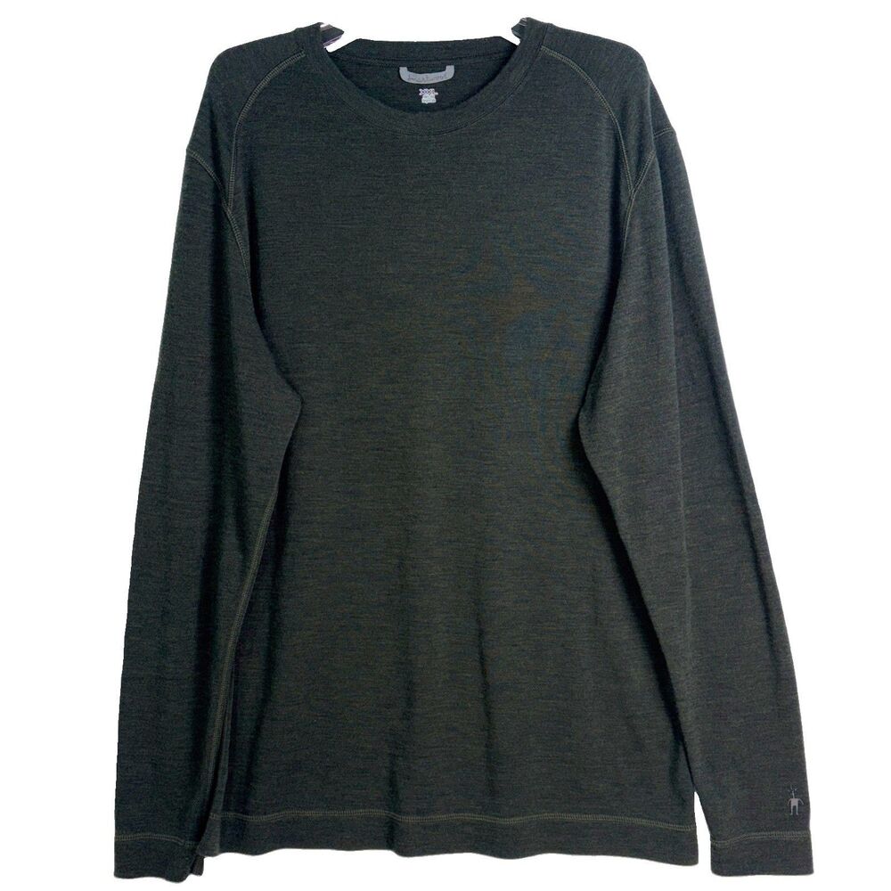 Smartwool Men's XXL Olive Green Merino Wool Base Layer Long Sleeve Shirt